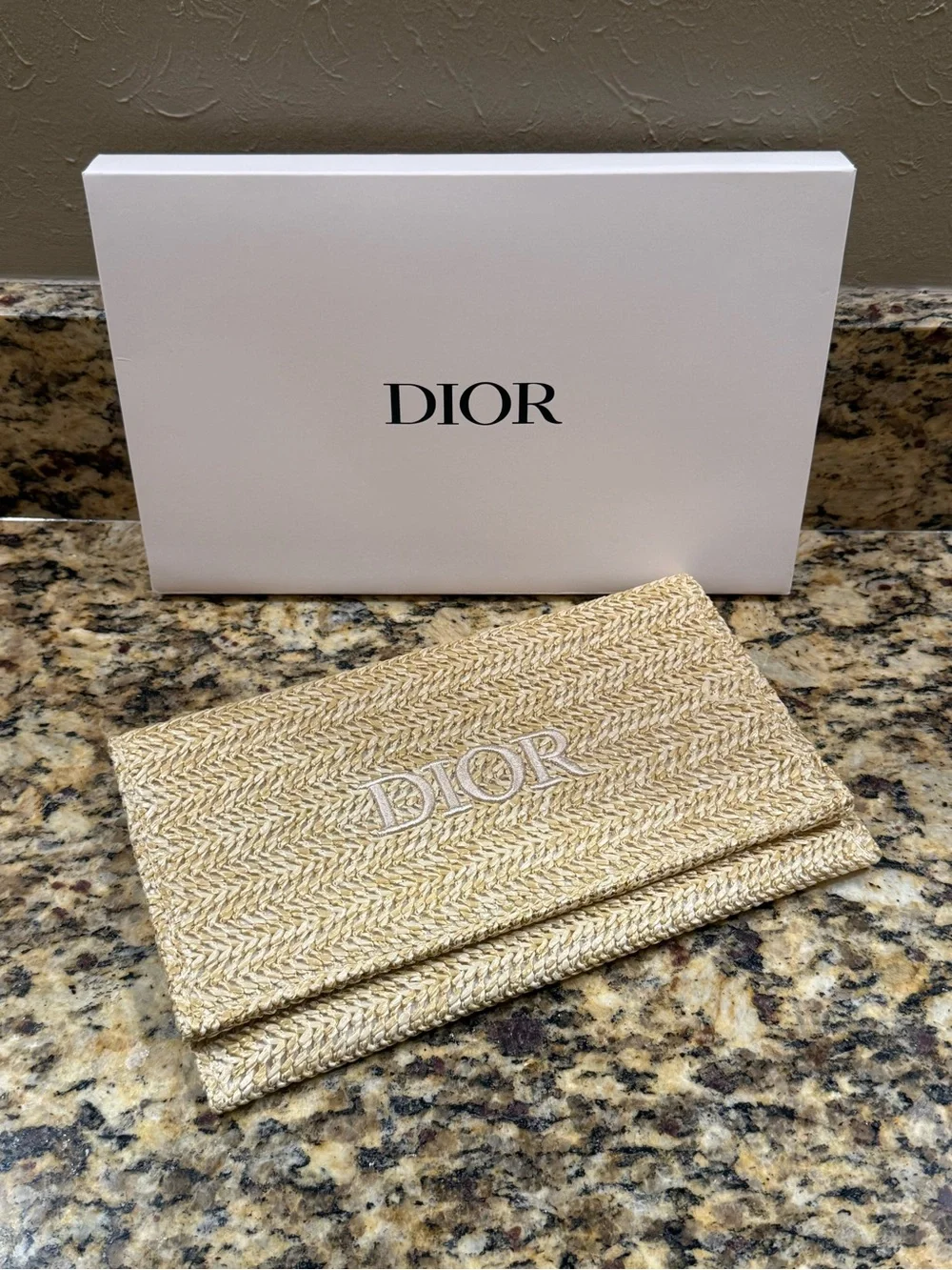 Dior raffia foldover